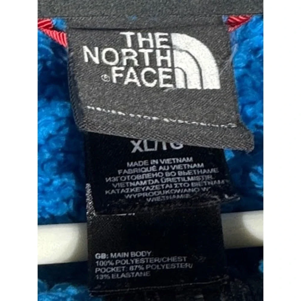 The North Face Full Zip Fleece Jacket Men's XL Black Blue Accent Outdoor
